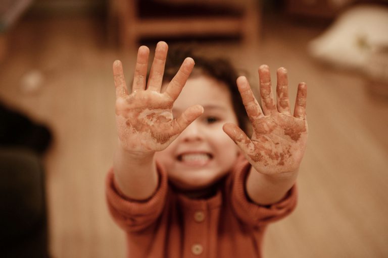 Mucky hands at Evoke Early Learning Child Care Centre in Albert Park and South Melbourne.